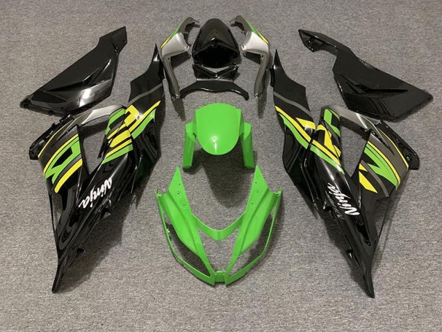 2013-2018 Gloss Black & Green Racing Kawasaki ZX6R Fairings Canada