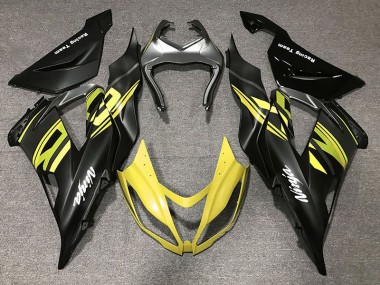 2013-2018 Gloss Black & Yellow Kawasaki ZX6R Fairings Canada