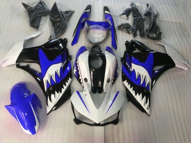 2015-2018 Blue and White Shark Yamaha R3 Fairings Canada