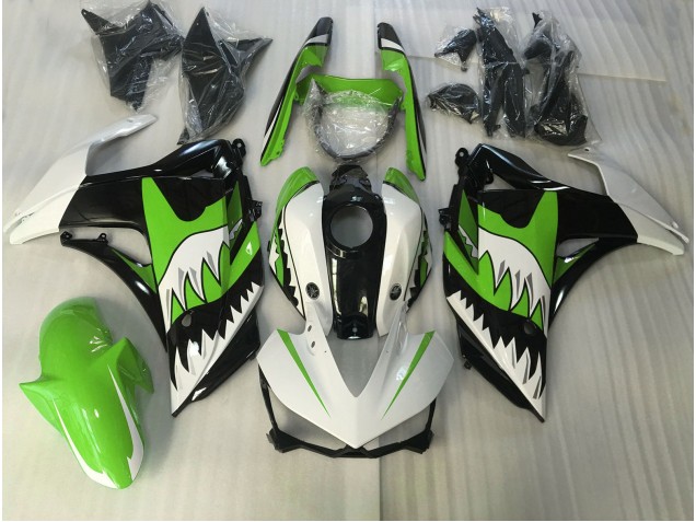 2015-2018 Lime Green and White Shark Yamaha R3 Fairings Canada 2015-2018 Lime Green and White Shark Yamaha R3 Fairings Canada
