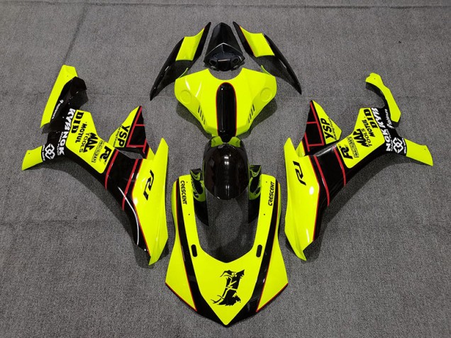 2015-2019 Floro Yellow and Black Yamaha R1 Fairings Canada
