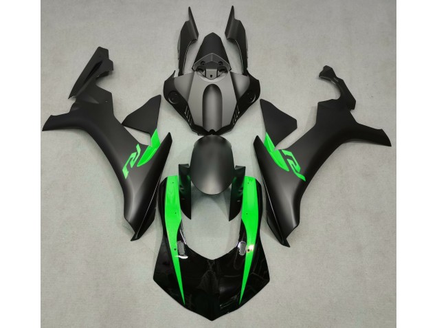 2015-2019 Matte Black & Green Yamaha R1 Fairings Canada 2015-2019 Matte Black & Green Yamaha R1 Fairings Canada