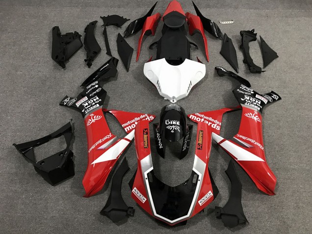2015-2019 Red Black and White Custom Style Gloss Yamaha R1 Fairings Canada