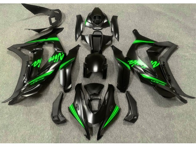 2016-2019 Satin Black & Green Kawasaki ZX10R Fairings Canada