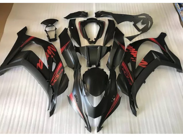 2016-2019 Satin Black & Red Kawasaki ZX10R Fairings Canada 2016-2019 Satin Black & Red Kawasaki ZX10R Fairings Canada