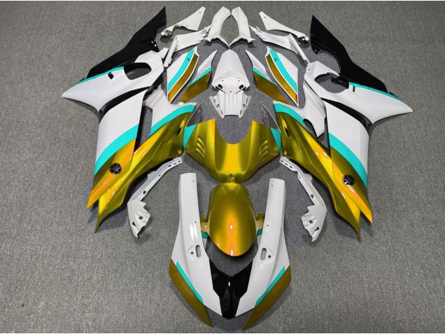 2017-2019 Gold and Light Blue Gloss Yamaha R6 Fairings Canada 2017-2019 Gold and Light Blue Gloss Yamaha R6 Fairings Canada